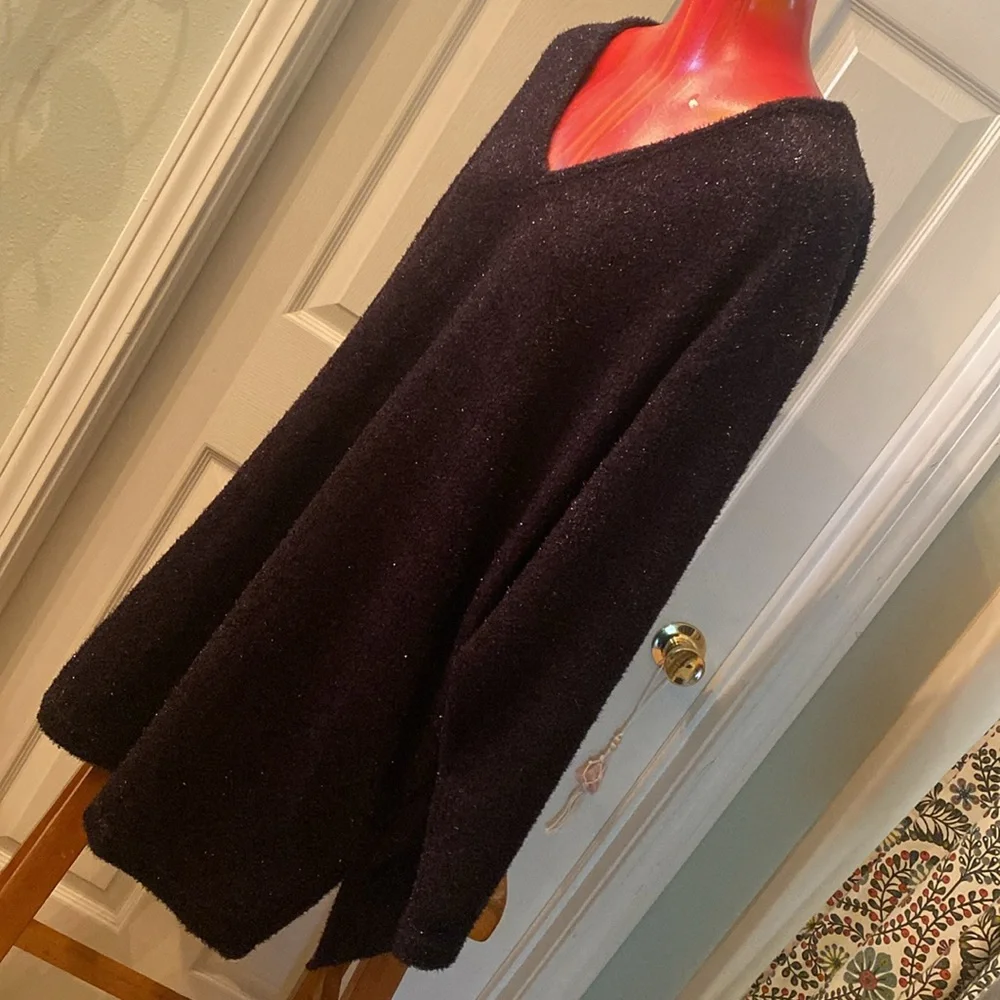 VINTAGE Delta Burke Black Glittery Sparkly Knit Top NWT